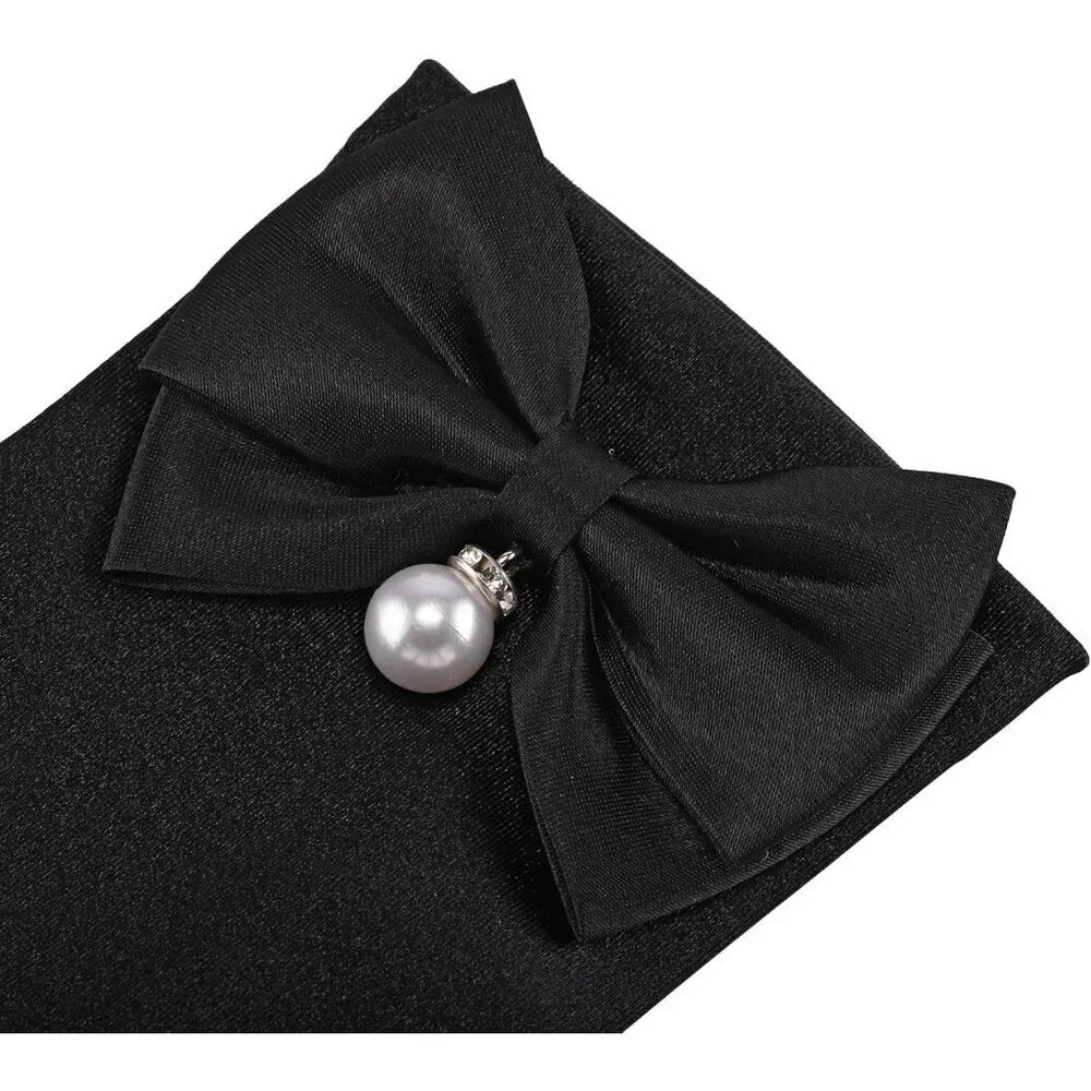 Women's Special Black Short Satin Gloves Formal Dress Wedding Dancing Party